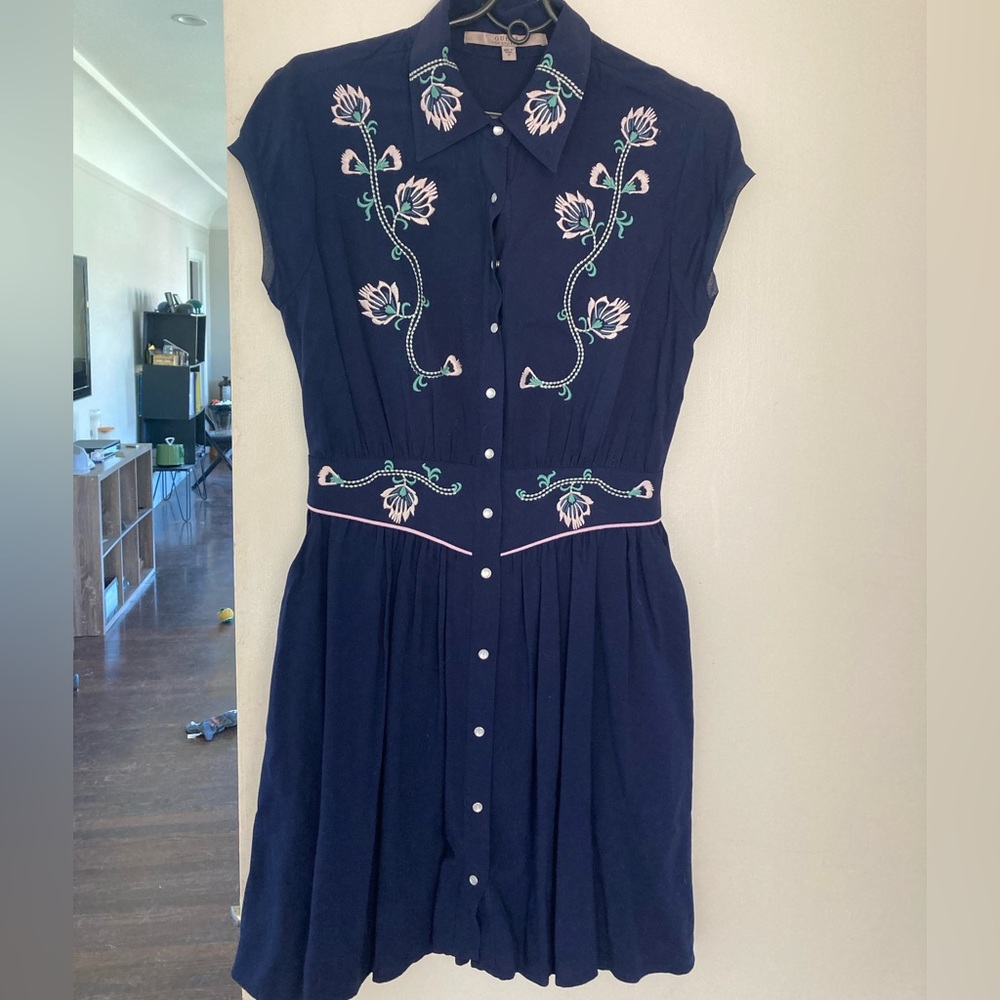 Guess navy blue western Dress in size 4.